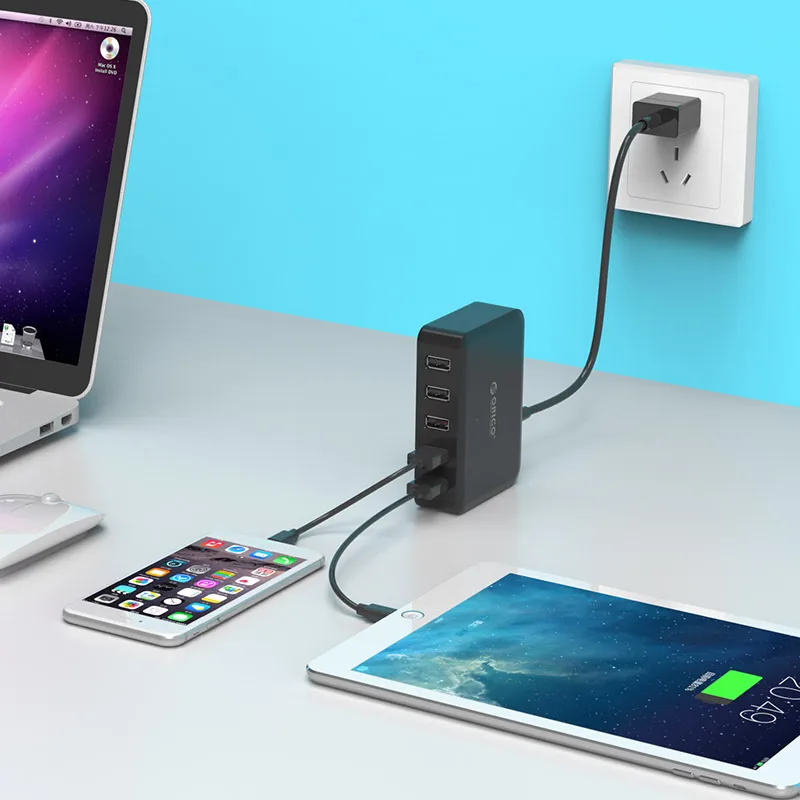 ORICO 5 ميناء شاحن يو اس بي المحمولة جدار سطح المكتب الذكية شاحن يو اس بي صالح لسامسونج Xiaomi هواوي اللوحي