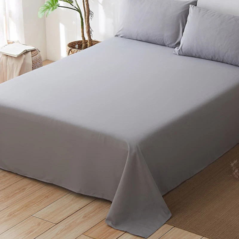 

1 PC Solid Color Sheets Ultra-Soft Flat Sheet Breathable Sheets Easy To Wash Non-slip Mattress Cover Sheets Sanding Bedding
