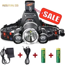 HUSUYUHU SISI Tri-core strong headlights rechargeable long-range be inductive zoom super bright head-mounted outdoor headlights