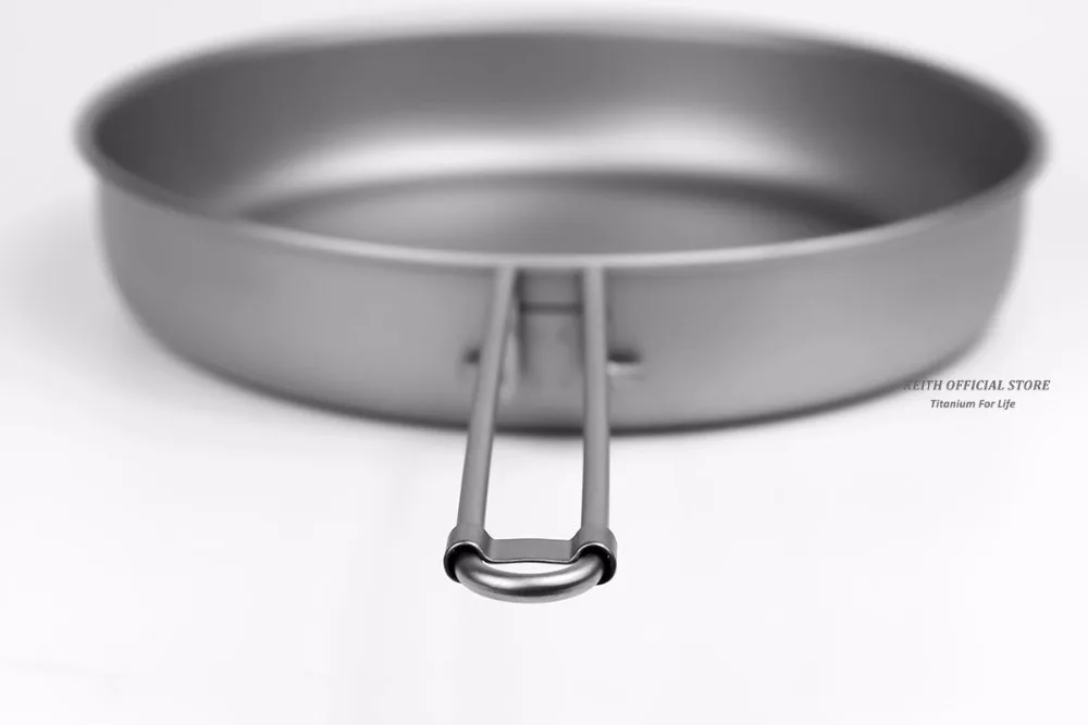 Keith titanio plegable sartén ultraligero olla de cocina portátil Camping al aire libre barbacoa utensilios de cocina olla vajilla cubiertos 1L Ti6034