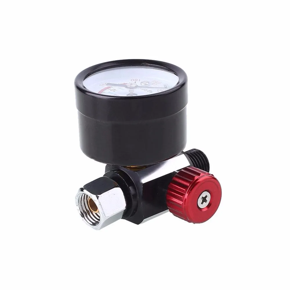 Регулируемый распылитель газовый клапан потребление манометры 0-12Bar/0-180PSI черный металлический корпус
