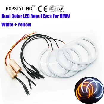 

Dual Color Automotive Headlight Halo Rings Light E46 non Projector Angel Eye Cotton light Angel Eyes With Turn Light For BMW