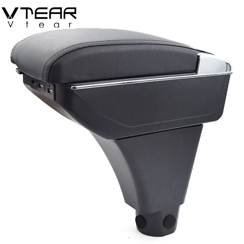 

Vtear For Toyota Vitz Vela accessories car armrest leather arm rest usb interface storage box interior center console 2006 2008