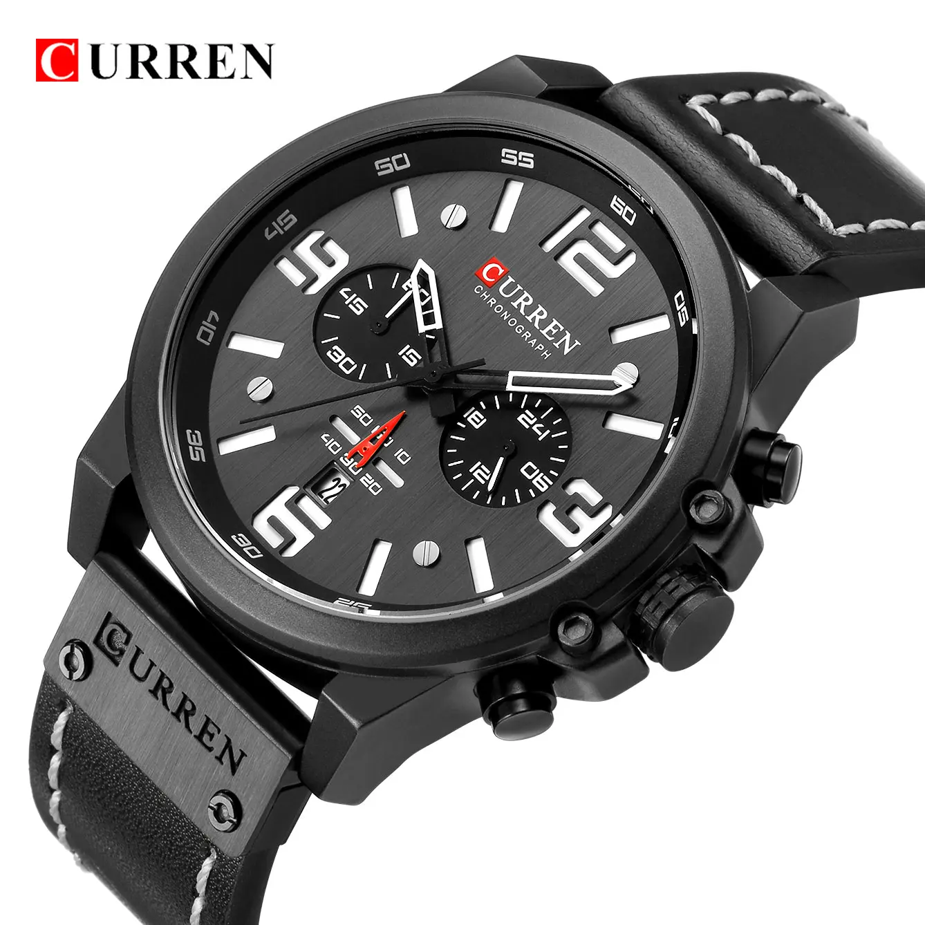 En Ligne Hommes Militaire Sport Quartz Montre Bracelet CURREN Casual Véritable Cuir Imperméable Chronographe Montre Homme D affaires Suivre Horloge