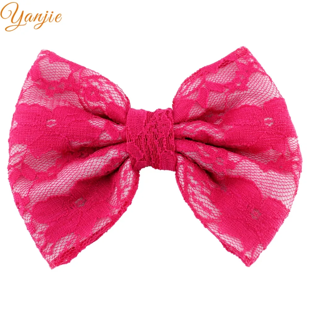 

10pcs/lot Chic Lace Cotton Kids Girl 5" Hair Bow Barrette Hot-sale DIY Hair Accessories For Women 2019 Headwear Hair Clip
