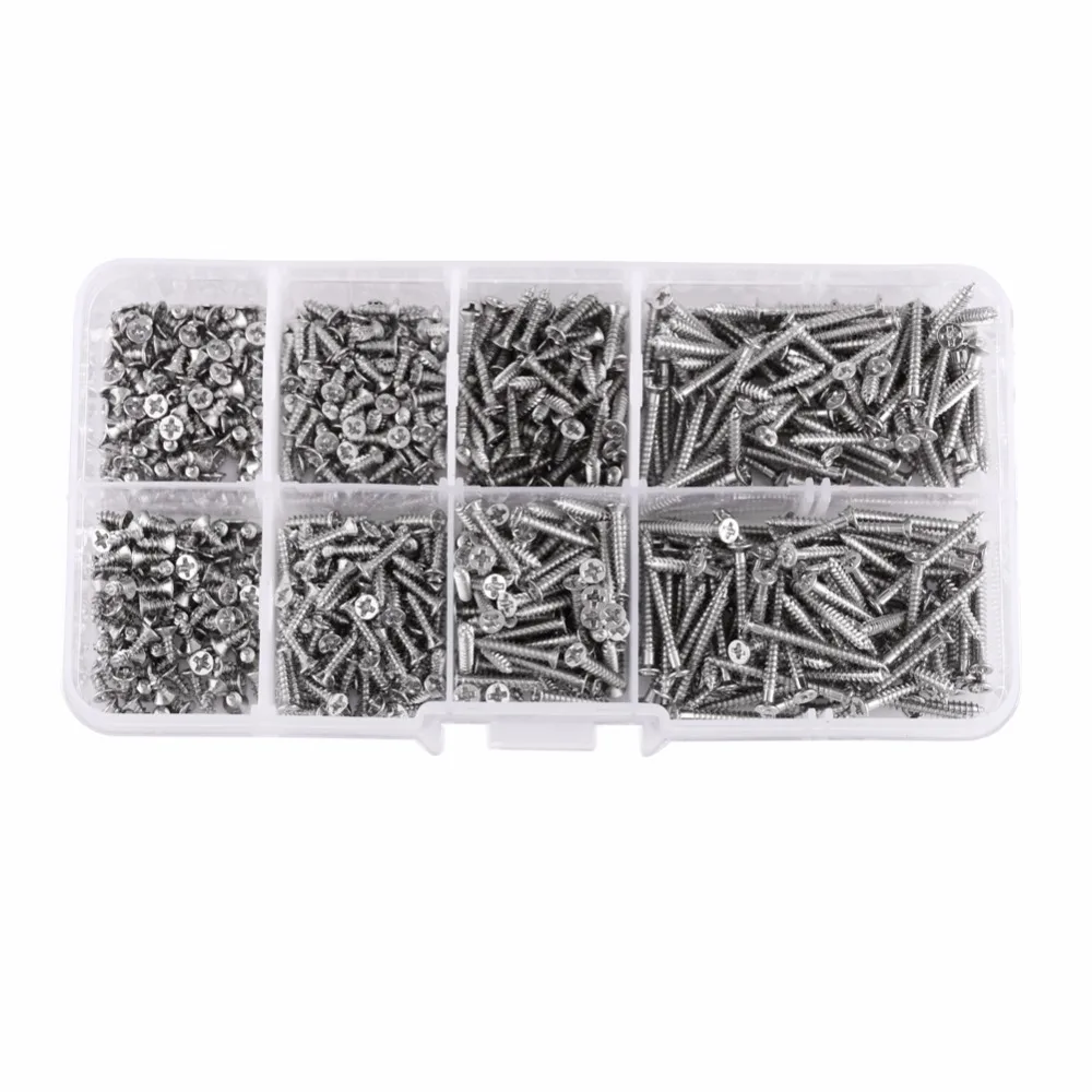 

1Set M2 M3 Hex Socket Cross Drive Flat Head Self-Tapping Screws Washers Woodworking Fastener with Box Assortment Kit