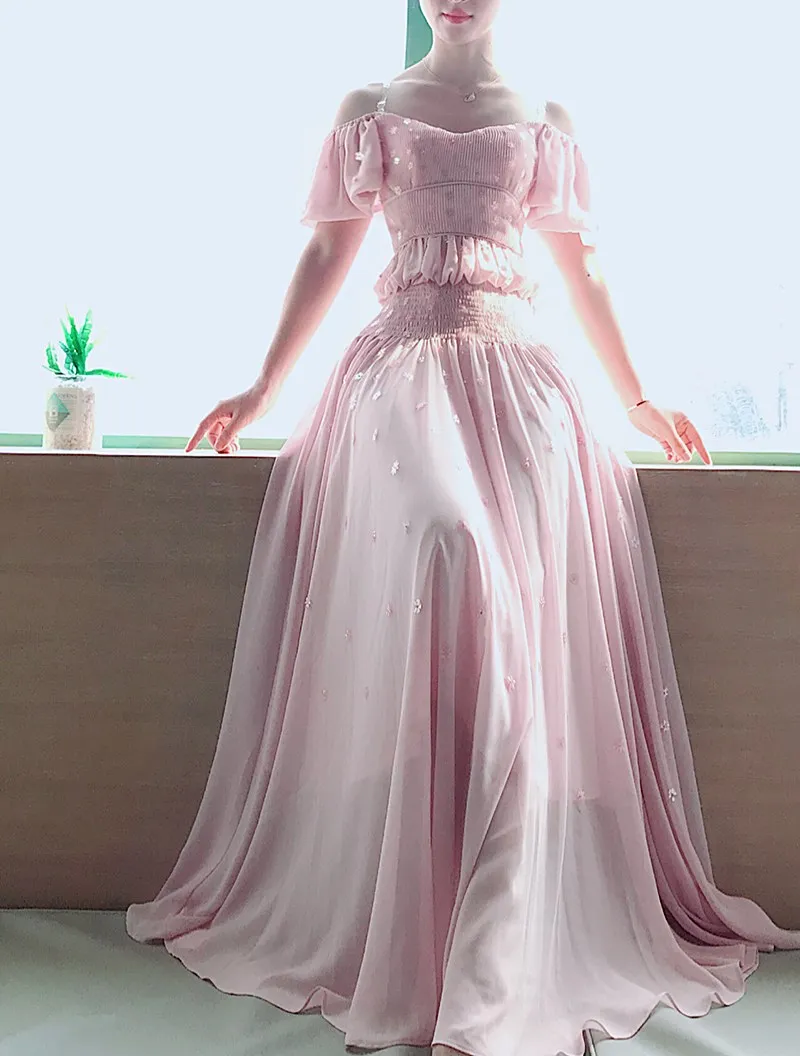 Дизайнер бренд роскошное женское платье сексуальная обнажённая плечо итальянский плечевой пояс фартук розовая юбка год платье