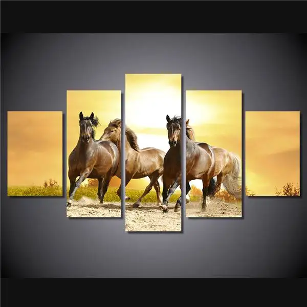 

Hd Printed Animals Running Horses Painting Canvas Print Room Decor Print Poster Picture Canvas Free Shipping/Ny-4312 Size 1 NO