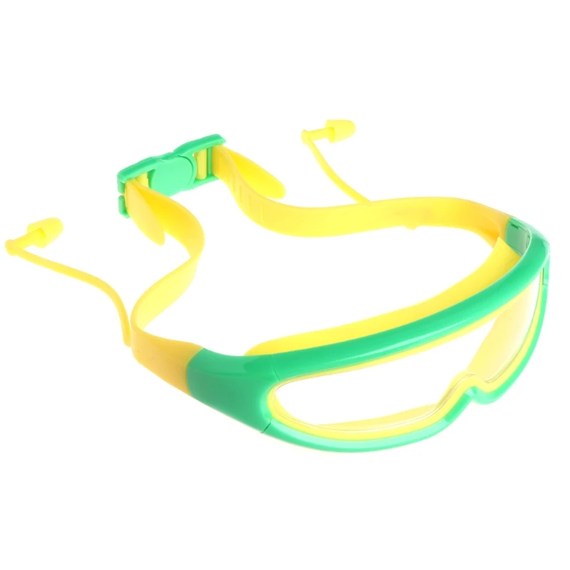 Противотуманные детские очки для плавания, очки для мальчиков, водонепроницаемые очки для плавания, затычки для ушей - Цвет: Зеленый