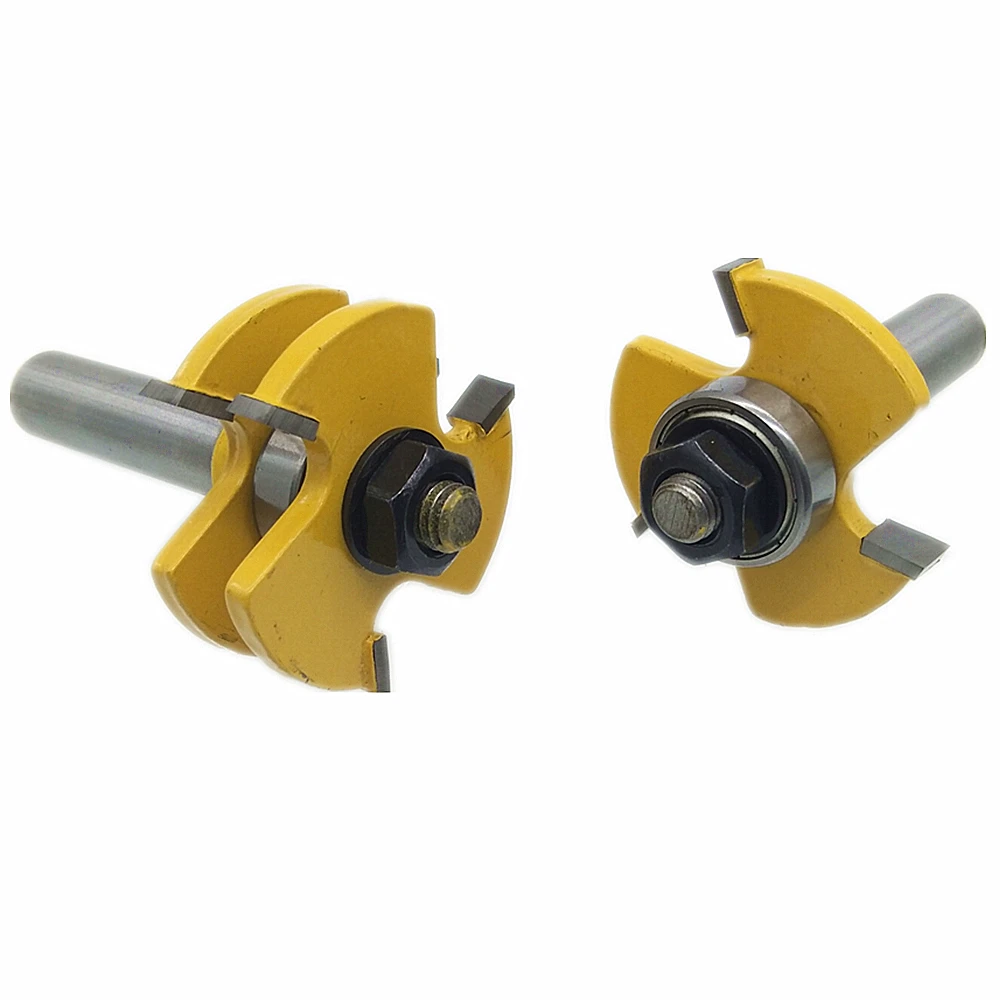 2Pcs 1//2/'/' Shank Matched Tongue and Groove Router Bit Woodworking Cutter