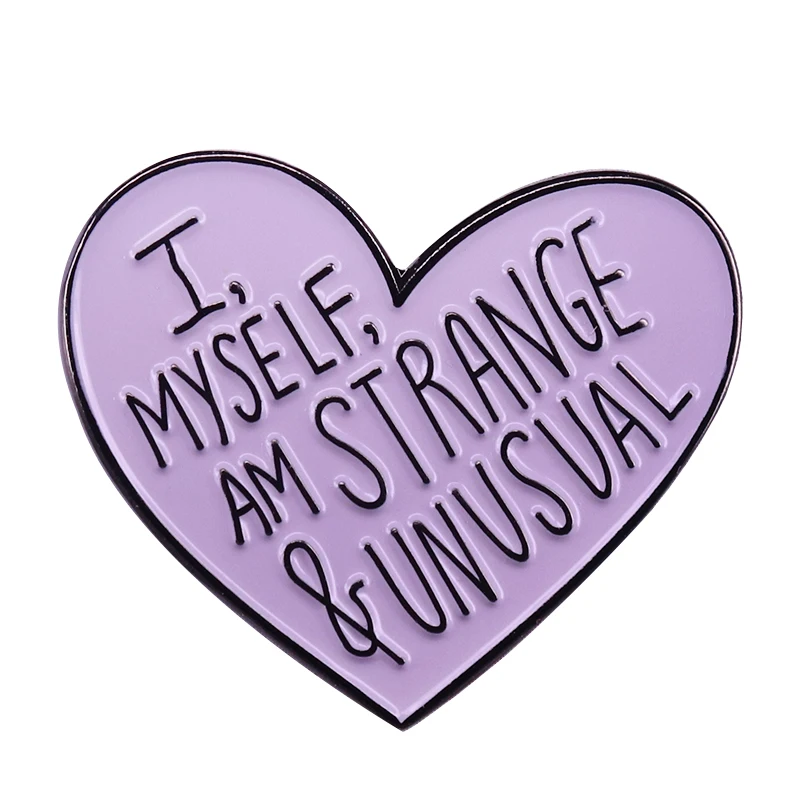 

I myself am strange & unusual enamel pin cult film Beetlejuice fans brooch dark quote badge Goth horror art accessory
