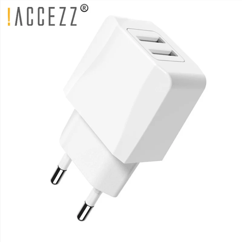 

!ACCEZZ EU Dual Plug USB Charger For IPhone XR XS Android Phone Adapter For Huawei Xiaomi Samsung Lighting Universal Fast Charge