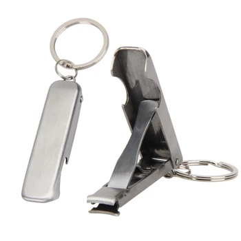 

EDC Pocket Tool Outdoor Handle Bottle Opener Toe Nail Clippers Cutter Key Chain Nail File Key Ring Stainless Steel