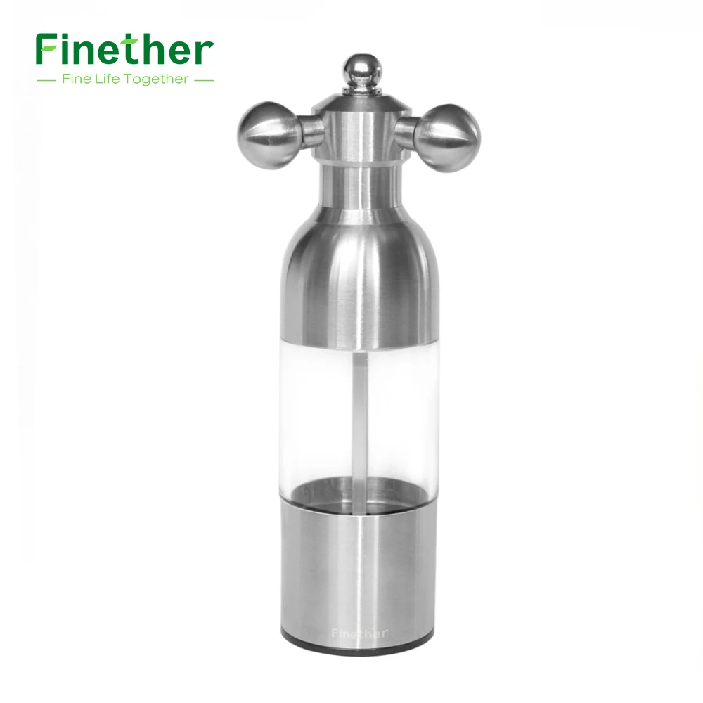 7.1'' Silver Adjustable Manual Mill 304 Stainless Steel