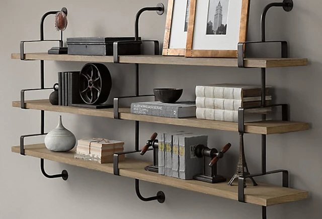 Wood Wall Shelving Closet Wrought Iron Shelves Word Separator Shelf Wood Wall Shelving Closet Wrought Iron Shelves Word Separator Shelf Bracket Support Frame Decorated Living Room