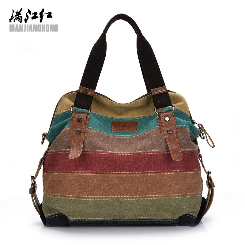 Comercio Exterior de alta calidad del bolso de lona de la señora raya del  estilo coreano mujeres moda solo bolso de hombro crossbody bolso de viaje  B065|fashion shoulder bags|shoulder bagssingle shoulder bag -