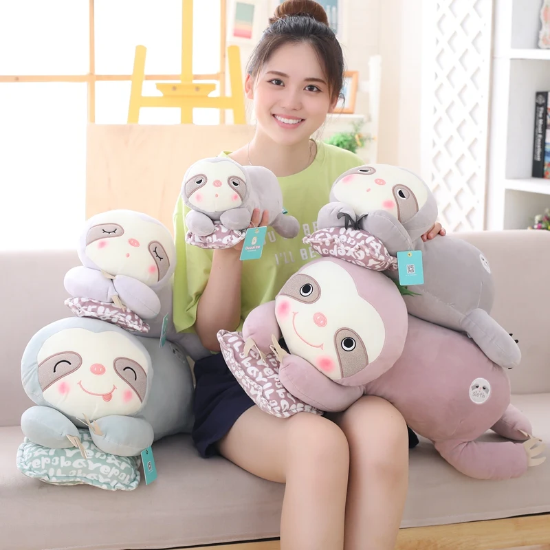

1pc New Arrival Soft Plush Sloths kneel Cute Stuffed Sloth Toy Soft Toy Animals Plushie Doll Pillow for Kids Birthday Gift