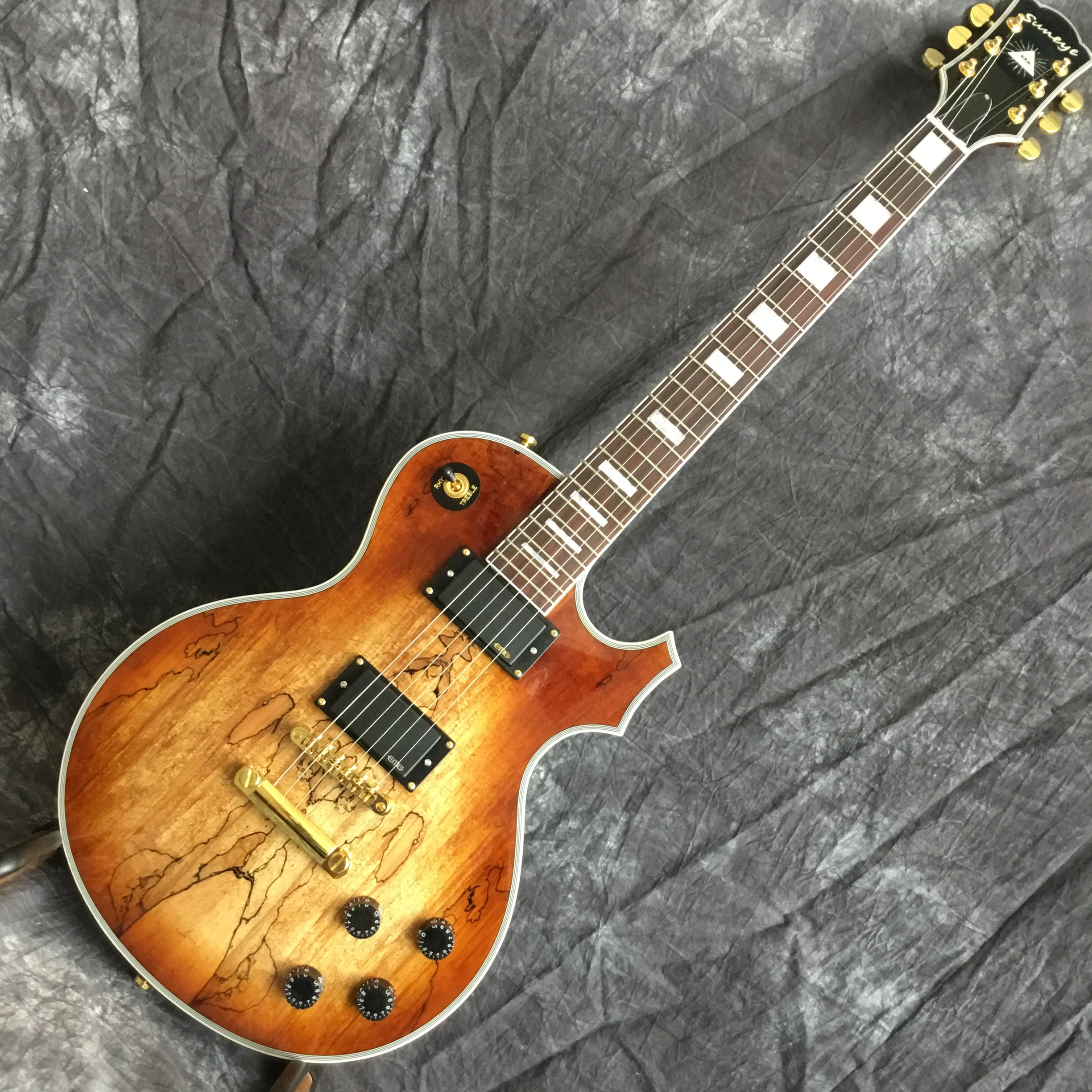 

Wholesale Nature Wood Grain Finishing Bright Suneye Style LP Custom Electric Guitar With Gold Hardware Free Shipping