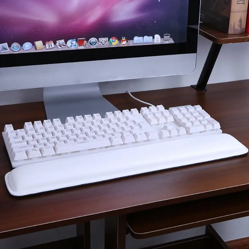 Pu Leather Memory Foam Keyboard Wrist Elbow Support Rest Non Slip