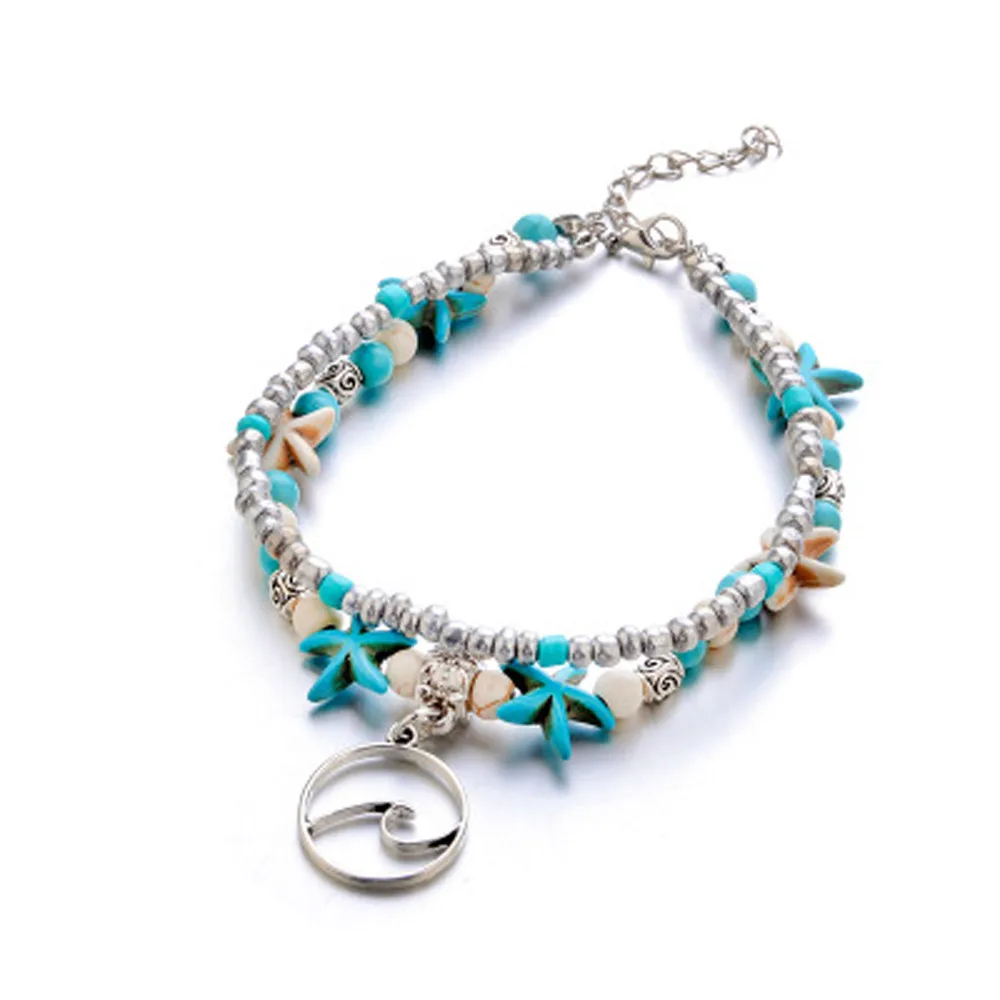 

2019 Christmas Gift Luxury Style Adjustable Boho popular Beads Sea Turtle Anklet Beach Sandal Ankle Bracelet a0319