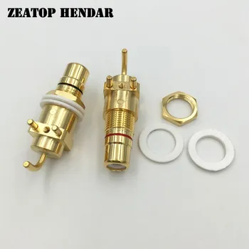 

20Pcs High quality Copper Gold Plated RCA Terminal Female Panel Mount Jack Audio 3Pin PCB Board Socket Plug Connector New Type