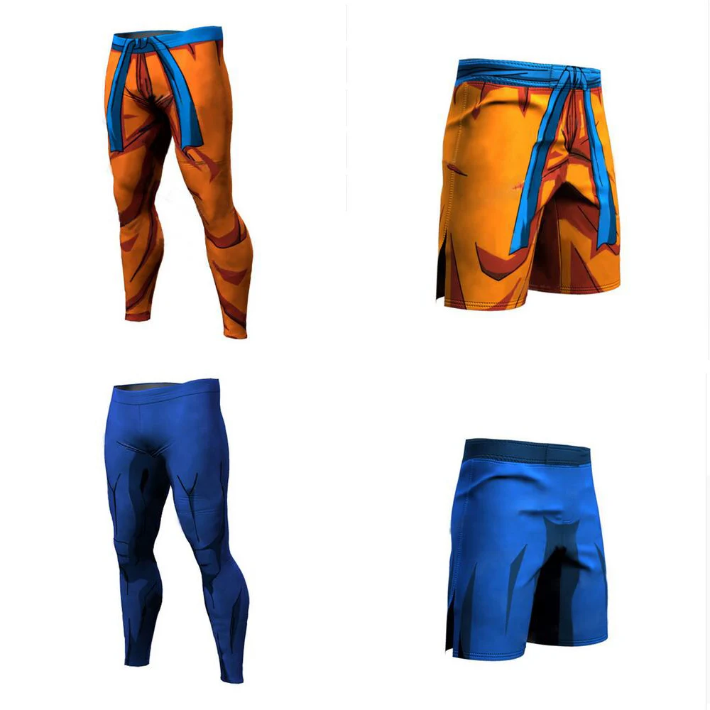 Модные компрессионные колготки Dragon Ball, Короткие Длинные штаны, леггинсы для фитнеса, мужские облегающие штаны для бега, тренировочные брюки