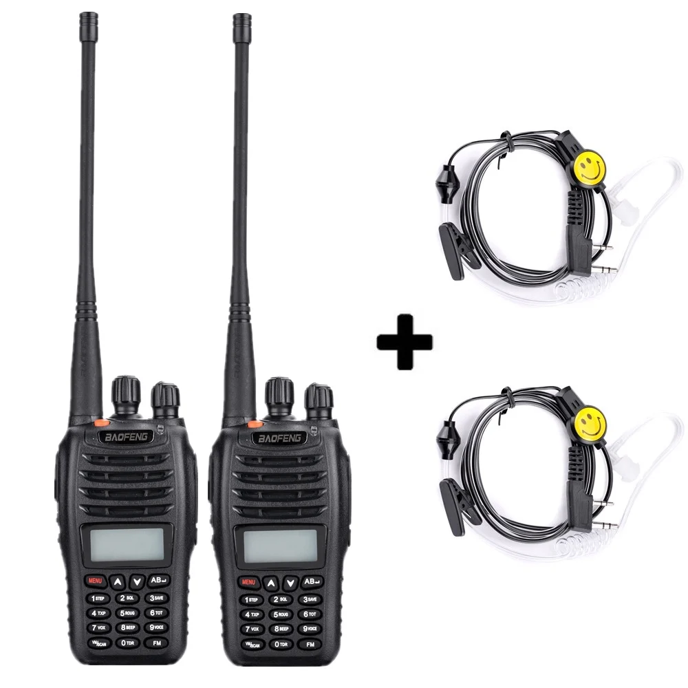 2 шт. Baofeng UV-B5 портативная рация 99 каналов двухстороннее радио UHF VHF длинный диапазон портативный FM HF приемопередатчик Ham Радио Comunicador - Цвет: Add 2 headsets