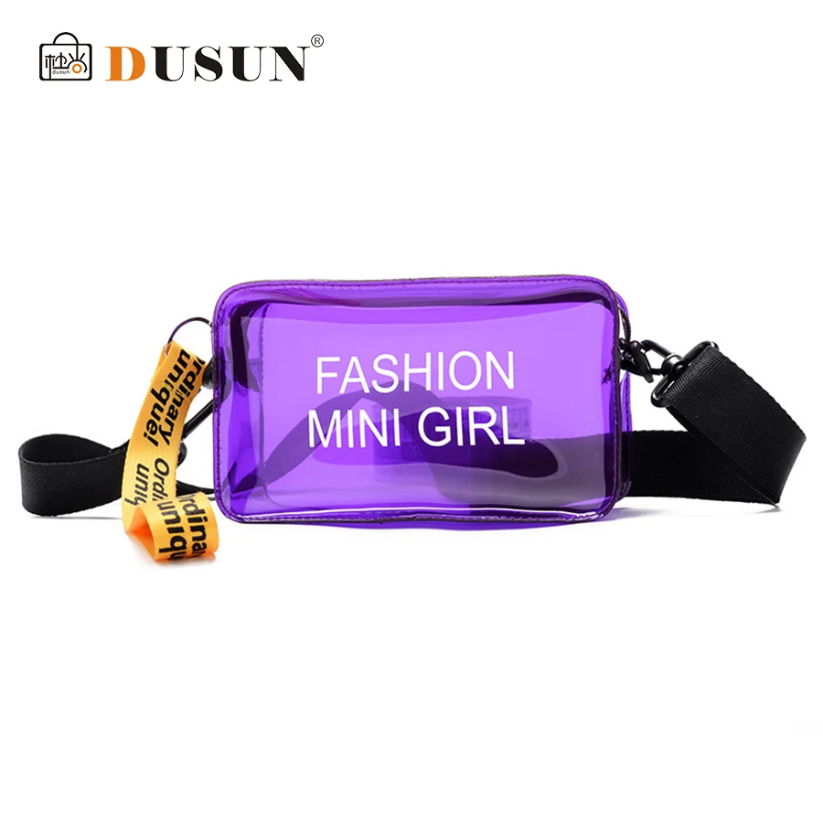 

Clear Candy Designer Flap Shoulder Crossbody Bags For Women Jelly Transparent PVC Bag Letter Print Women Messenger Bags Sac Tote