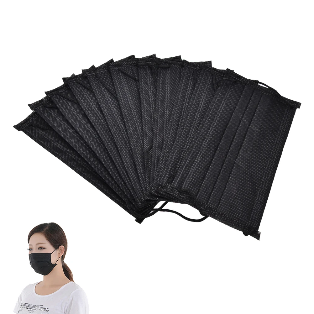 10 шт./упак. 4 слоя черная маска для полости рта солнцезащитный крем одноразовая маска против пыли фильтр с активированным углем Анти-туман респиратор Маска для лица