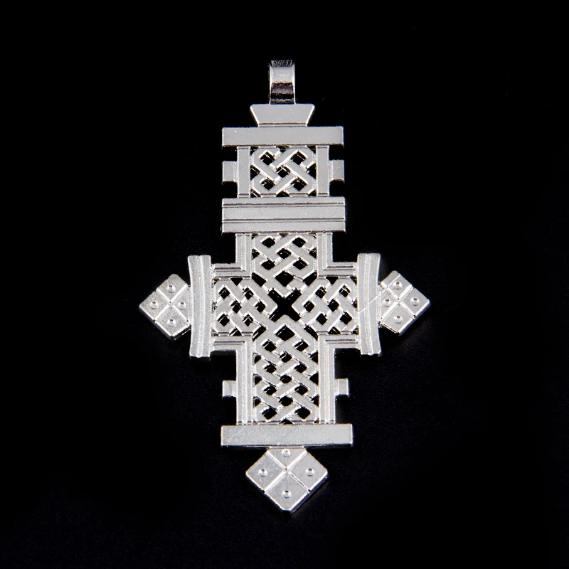 

Ethiopian Big Cross Pendant & Thick Necklace for Women/Men silver Color Jewelry African National Traditional Style 77*47*4mm