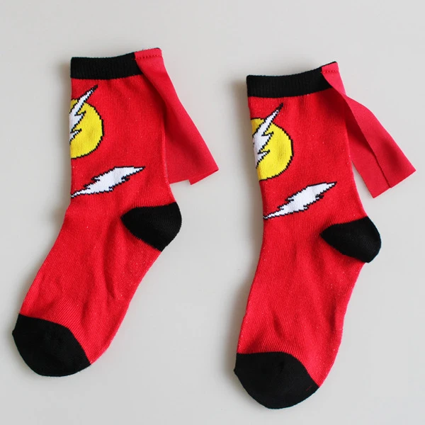 Mix 4pairsLots Cartoon Superman Batman Flash Spider-Man Socks Autumn Winter Cotton Kids Baby Boys Girls Dance Sport Socks for Children Hand-stitched Cloak (2)