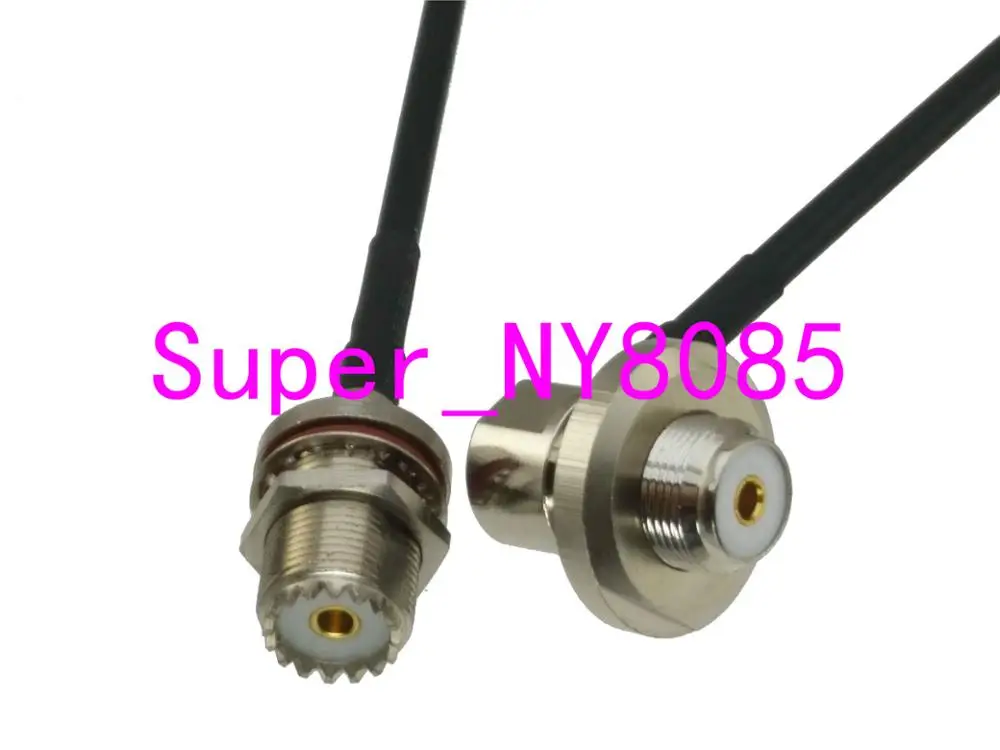 

RG58 UHF SO239 Female Jack Bulkhead to UHF Female Jack Bulkhead Right angle RF Jumper pigtail Cable 20inch~10M