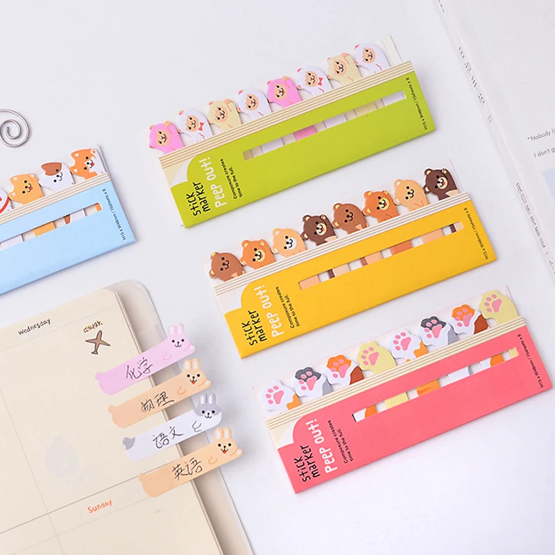 Kawaii Скрапбукинг животные блокнот Наклейки Sticky Notes школьные канцелярские принадлежности блокнот Papeleria Новое поступление