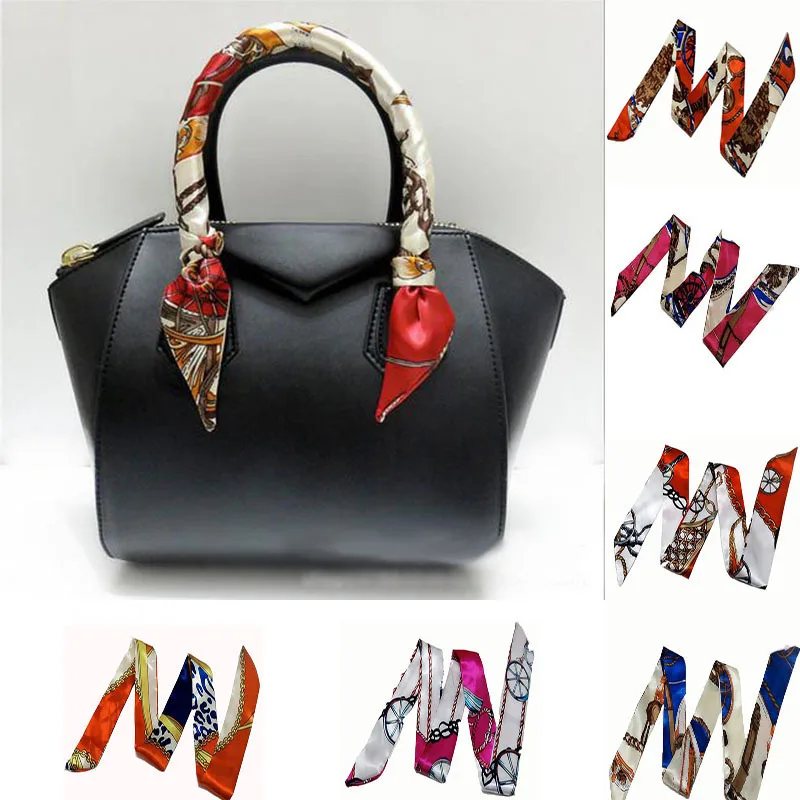 

1PCS Fashion Multifunction Women Small Silk Scarf Ribbon Hair Bags Handle Decoration For Lady High Quality