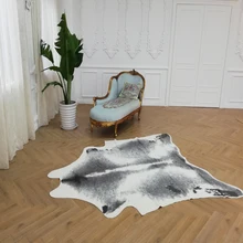 Коврик из искусственной воловьей кожи с рисунком коровы серый белый коврик из искусственной кожи неправильной формы 244x190 см диван прикроватный для спальни