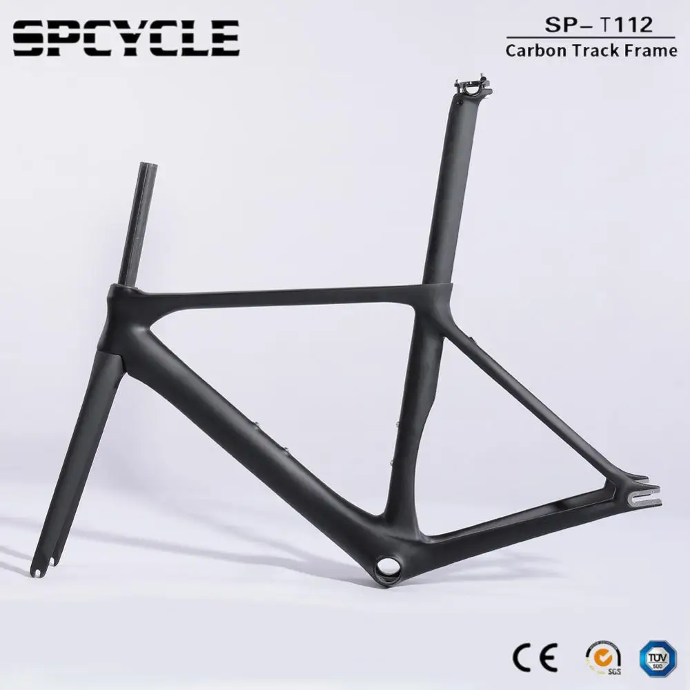 Discount Spcycle Full Carbon Track Bike Frame 2019 New Fixed Gear Bicycle Carbon Frameset T1000 Carbon Road Bicycle Frames BB86 2