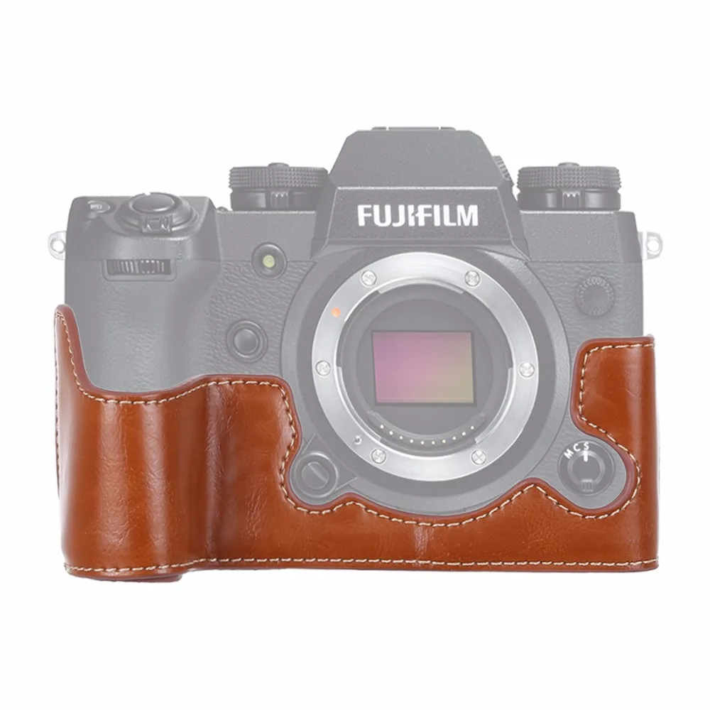 1/4 дюймов резьба ПУ кожа камера Половина Чехол база для FUJIFILM X-H1