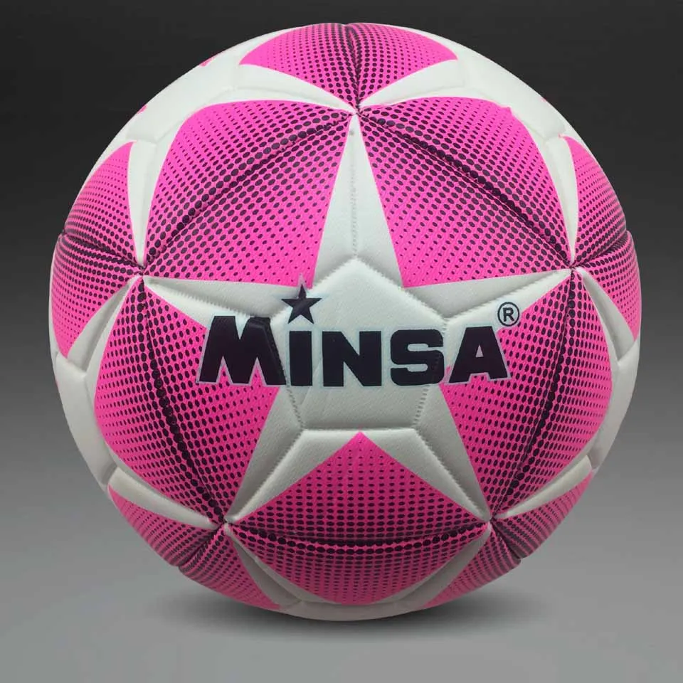 As the picture 5 ST4 Бренд MINSA высокого качества A++ Стандартный Футбольный Мяч тренировочные мячи официальный размер 5 и размер 4 бал - Цвет: As the picture 5 ST4