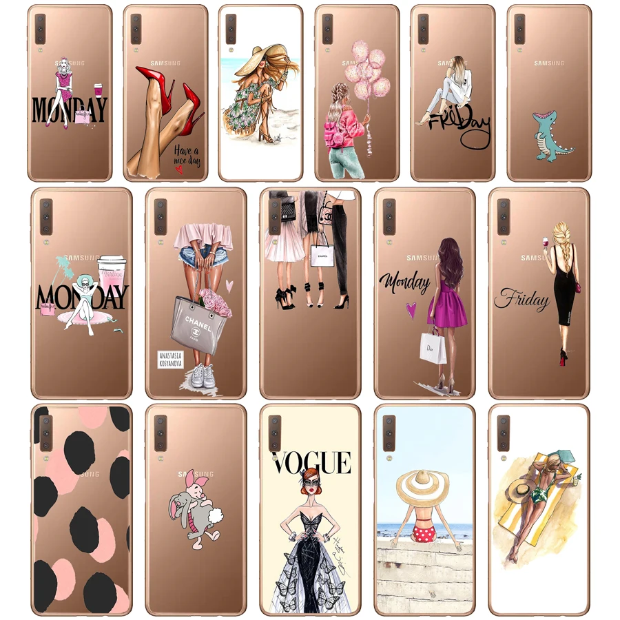 

11SX Case For Samsung Galaxy A7 2018 Phone Cover Silicone Printing Back Case Cover For Samsung A7 2018 A750 A750F 6.0 Inch