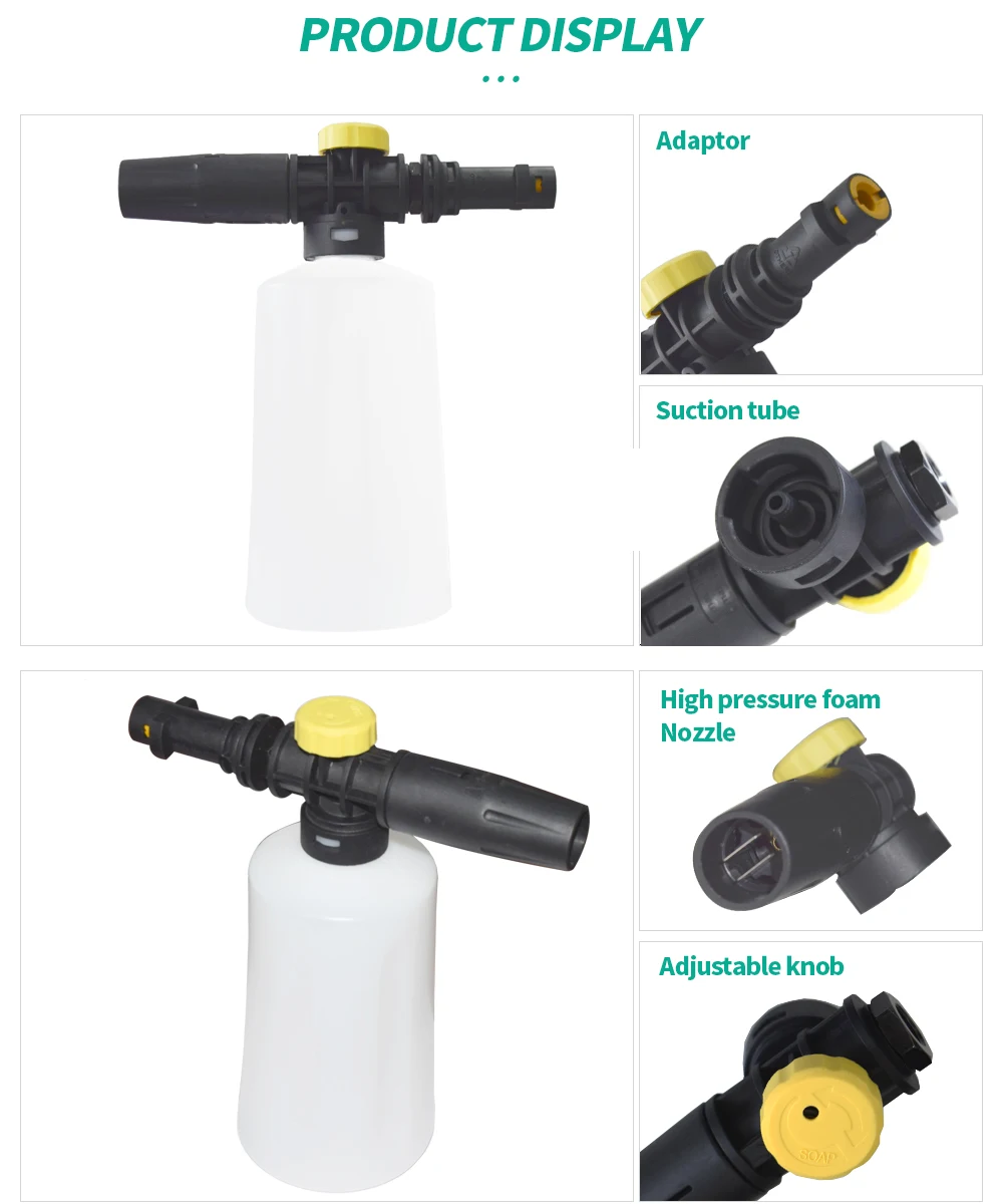 Lavadora de Carros Garrafa para Karcher Lavadora de Alta Acessórios de Limpeza de Carro Cidade Lobo Neve Espuma Bico Sabão Pulverizador K2-k7 Pressão 4 bico sabão pulverizador garrafa para karcher k2-k7