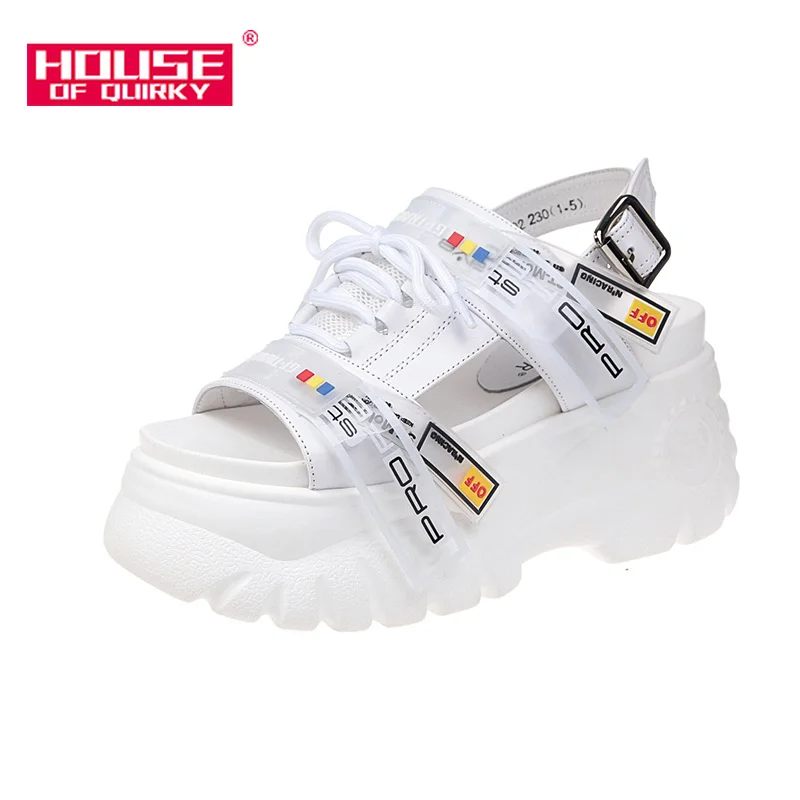 

Summer Muffin Bottom Sandals Women 2019 New Thick Bottom Open Toe Sport Sandals Genuine Leather Heighten Roman Shoes Women