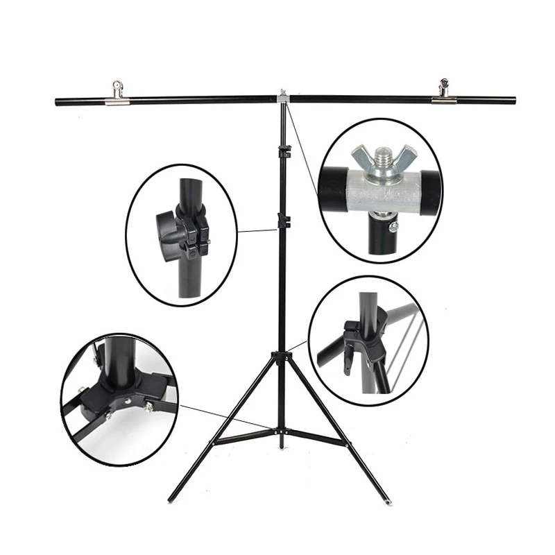 

Photo Studio Background Type-T 100*200cm Aluminum Background Frame Backdrop Support with 3 Clamps