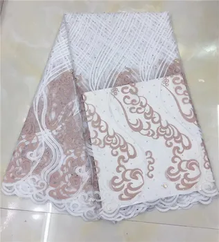 

2019 Latest French Nigerian Laces Fabrics High Quality Tulle African Laces Fabric Wedding African French Tulle Lace JG3