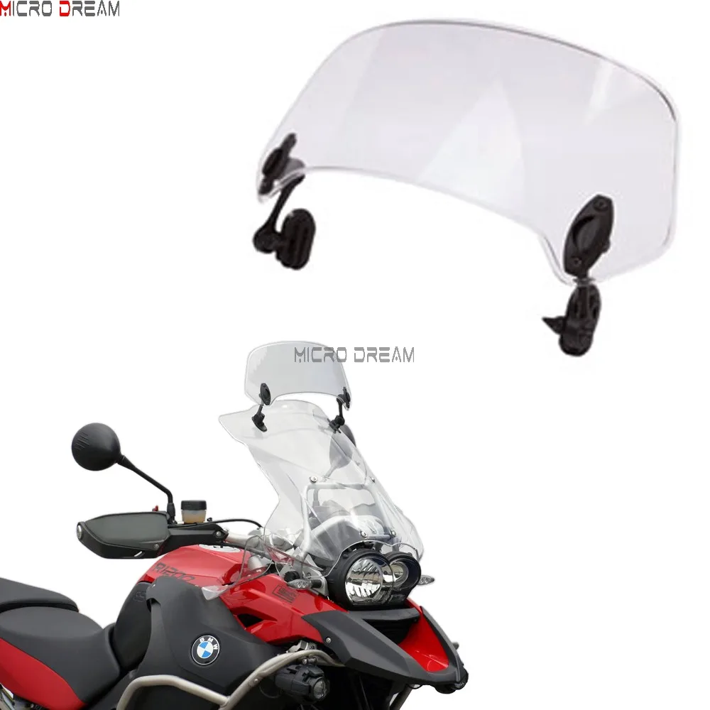 

Touring Screen Adjustable Clip On Transparent Windshield Wind Screen Extension Spoiler For BMW Honda Suzuki Yamaha Triumph Tiger