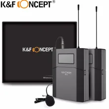 K& F концепция беспроводной микрофон камеры Портативный видео микрофонный приемник с передатчик для Canon Nikon SONY DSLR камеры микрофона