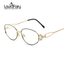 Лаура Фея элегантные, с короной дизайн петли очки рамки для женщин нержавеющая сталь глаз armacao para Óculos де Грау feminino SA326