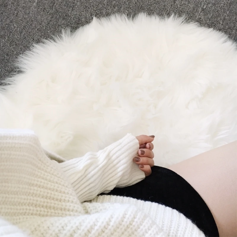 

Hairy Carpet Sheepskin Chair Cover Soft Bedroom Faux Mat Seat Pad long Fur Fluffy Area Rugs Washable Artificial Textil