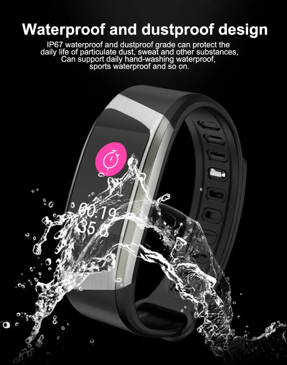 E18 Smart Bracelet Men IP67 Blood Pressure Heart Rate Monitor Sport Fitness Tracker Smart Watch Women Wristband Android iOS