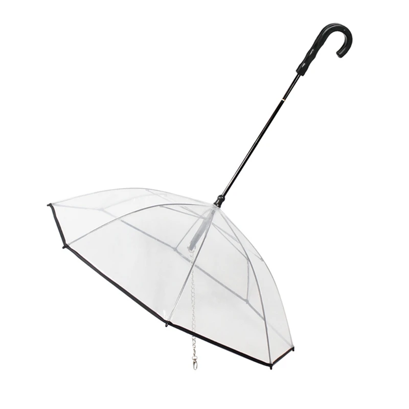 

Pet Dogs Walking Accessories-Transparent Umbrella with Leash Perfect Gift for Dogs-Dual Purpose Dog Traction Rope