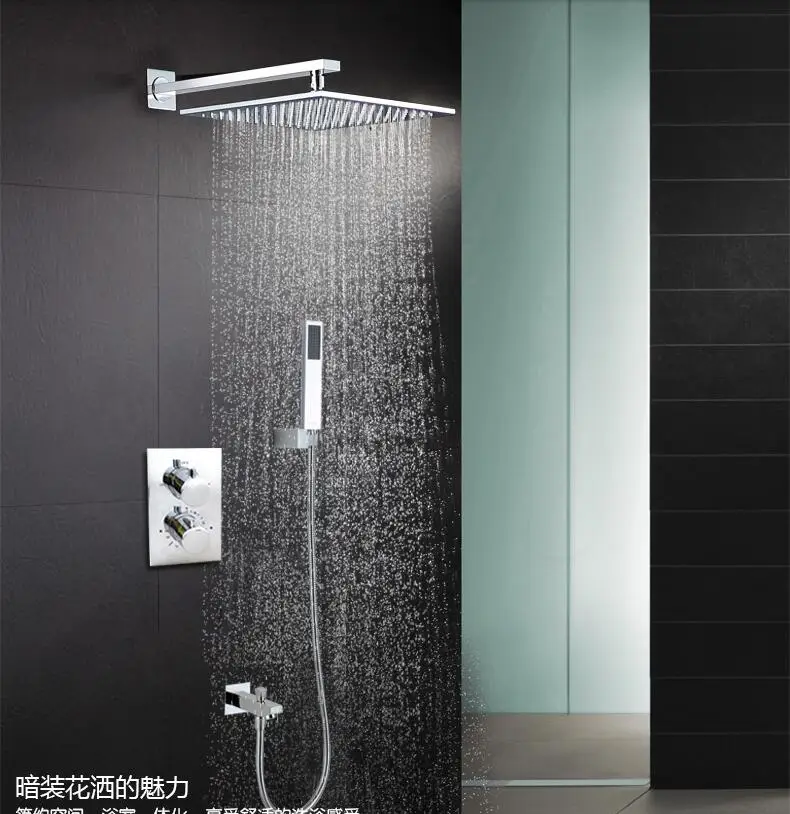 10" stainless steel Square Ceiling Monsoon shower thermostatic valves